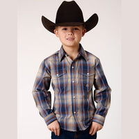 ROPER BOYS RANCH PLAID WESTERN SHIRT