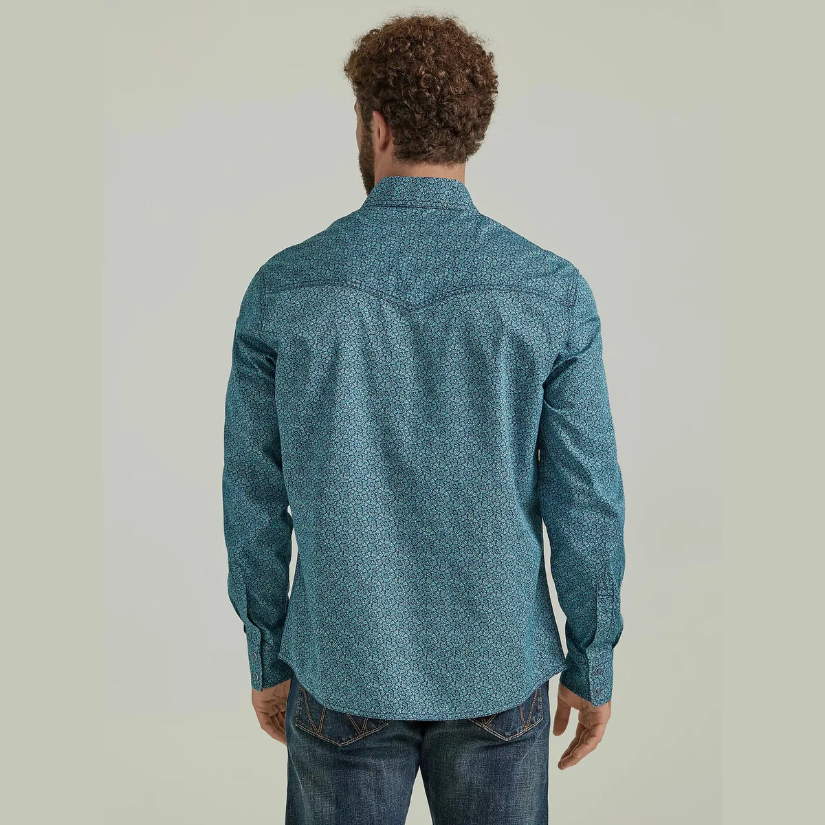 WRANGLER MENS RETRO WESTERN SNAP SHIRT - TURQUOISE