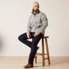 ARIAT CALDWELL LOGO 1/4 ZIP SWEATER - NULLA HEATHER
