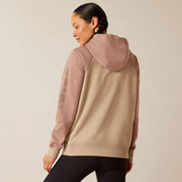 ARIAT WOMENS REBAR COLORBLOCK 1/2 ZIP HOODIE