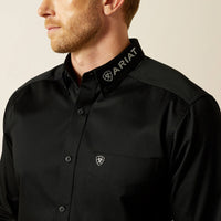 ARIAT MENS TEAM LOGO TWILL FITTED SHIRT - BLACK