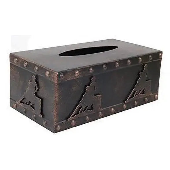 Metal Barrel Racer Tissue Box