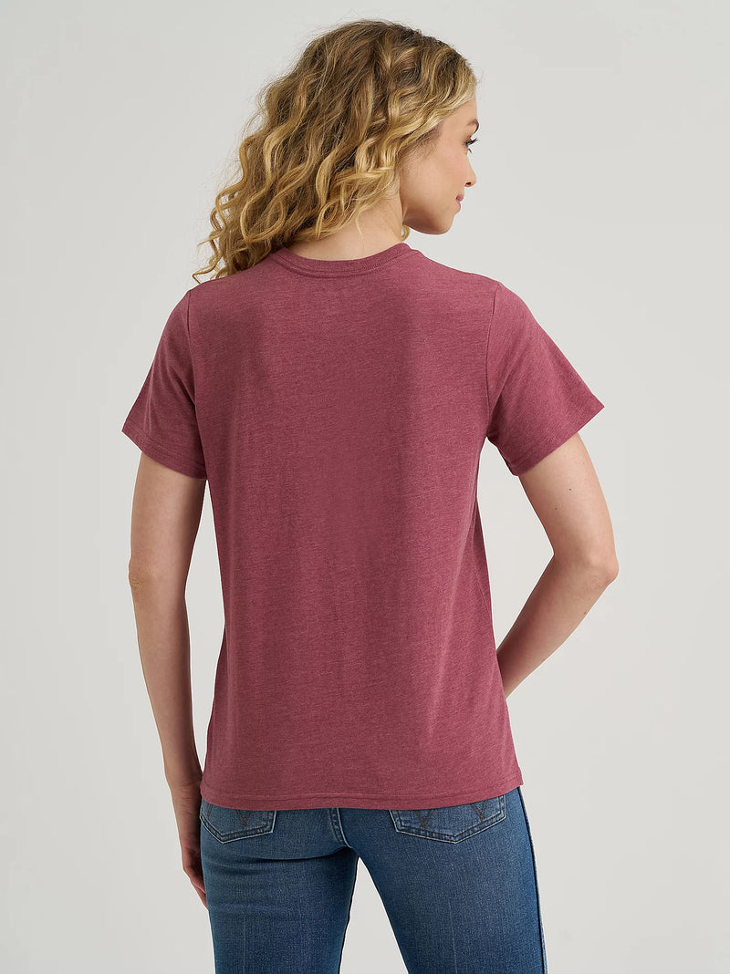 WRANGLER WOMENS SOUTHWESTERN GRAPHIC REGULAR FIT TEE - ROAN ROUGE