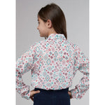 ROPER GIRLS SCATTERED AZTEC PRINTED RAYON SHIRT