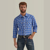 WRANGLER MENS RETRO SAWTOOTH SNAP POCKET SHIRT - BLUE VIBES