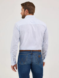WRANGLER MENS CODY JOHNSON BUTTON DOWN SHIRT - PALE BLUE