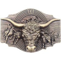 COWBOY STYLE GOLDEN BROWN BISON BELT BUCKLE