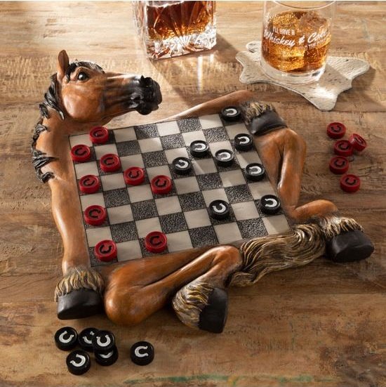 HORSE CHECKER BOARD 11" X 15"