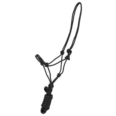 Pony Size Braided Nylon Cowboy Knot Rope Halter with Removable 7.5 Ft Lead