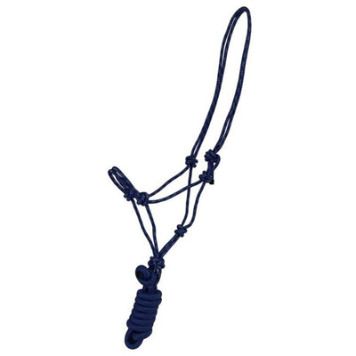 Pony Size Braided Nylon Cowboy Knot Rope Halter with Removable 7.5 Ft Lead