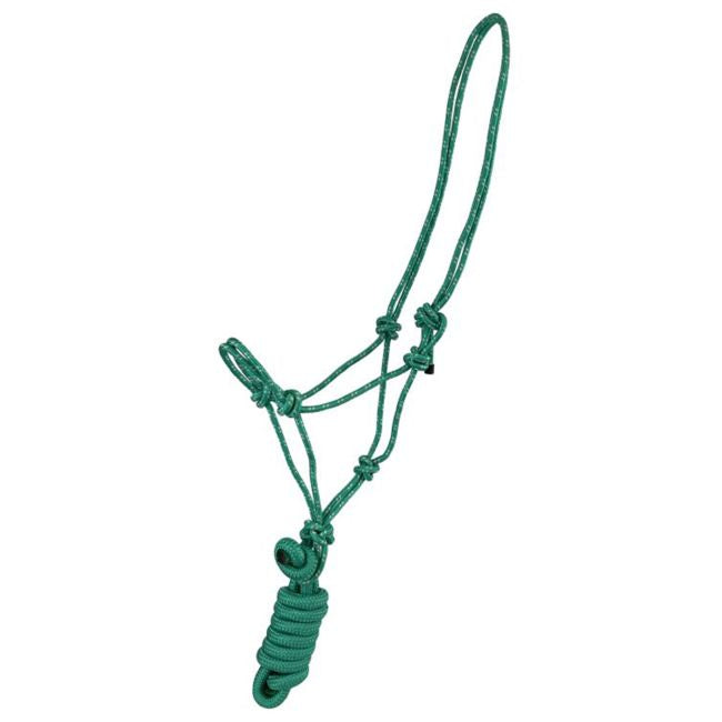 Pony Size Braided Nylon Cowboy Knot Rope Halter with Removable 7.5 Ft Lead