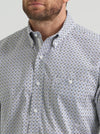 WRANGLER MENS GEORGE STRAIT BUTTON DOWN SHIRT - BLUE GREY SWIRL