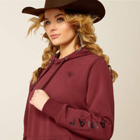 ARIAT WOMENS LOGO HOODIE - TAWNY PORT