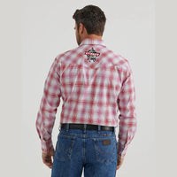 WESTERN MENS PBR LOGO SHIRT - CHERRY PLAID