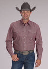 ROPER MENS AMARILLO MINI CHECK SHIRT - WINE