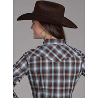 ROPER WOMENS HORSESHOE DOBBY WESTERN SHIRT