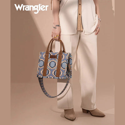 WRANGLER DUAL SIDED PRINT CANVAS TOTE BAG