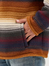 WRANGLER MENS STRIPED QUARTER ZIP SHERPA PULLOVER