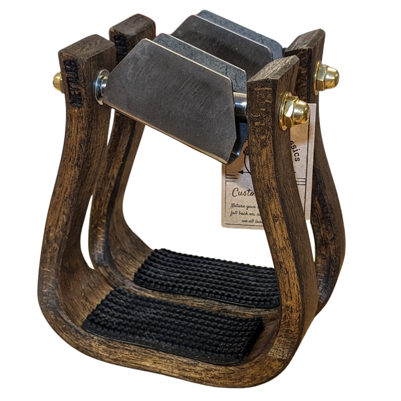NETTLES BARREL RACING STIRRUP LEVER SYSTEM - BROWN STAIN