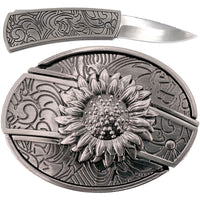 SUNFLOWER DESIGN BELT BUCKLE