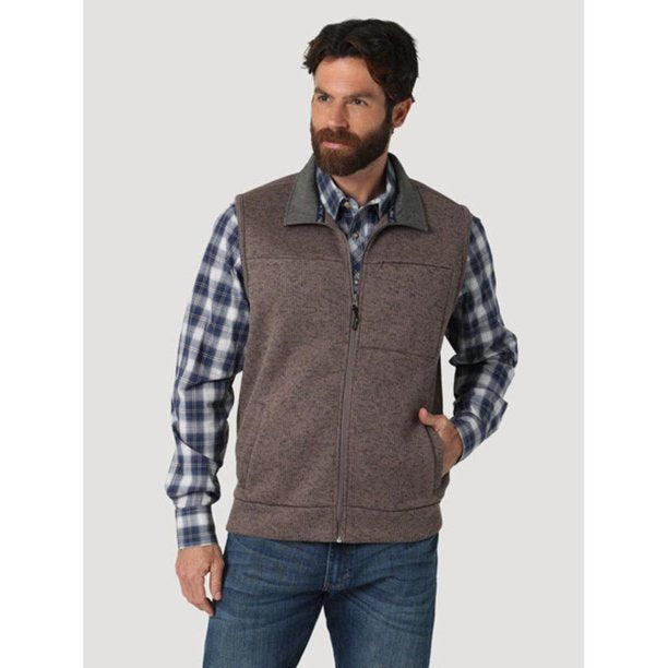 WRANGLER GEORGE STRAIGHT KNIT VEST - BROWN (CLEARANCE)