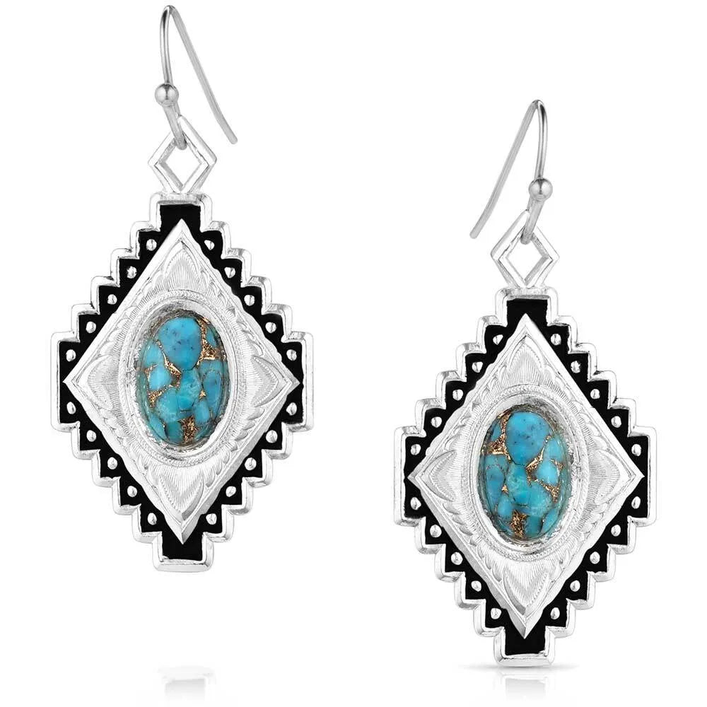 MONTANA SILVERSMITHS DIAMOND OF THE WEST TURQUOISE EARRINGS