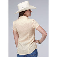 ROPER WOMENS SHORT SLEEVE DIAMOND PRINT SHIRT