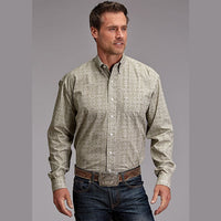 STETSON MENS SAND MEDALLION WESTERN SHIRT