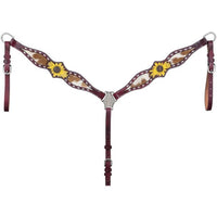 ROYAL KING HAIR-ON SUNFLOWER ONE EAR HEADSTALL & BREASTCOLLAR SET