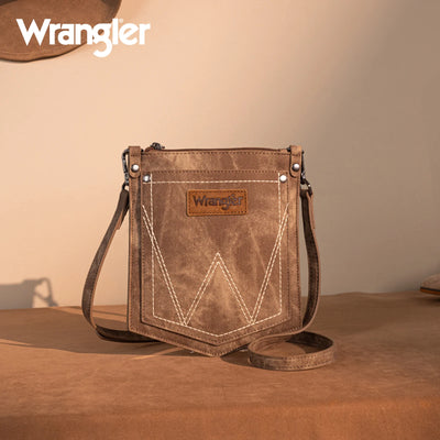 SAC BANDOULIÈRE EN JEAN À POCHES ET COUTURE « W » WRANGLER 