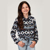 ROPER GIRLS NAVY AZTEC PRINTED RAYON SHIRT