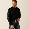 ARIAT MENS TEAM LOGO TWILL FITTED SHIRT - BLACK