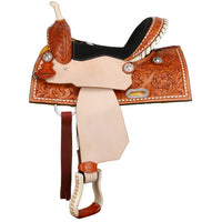 Double T Chestnut Daisy Barrel Style Saddle - 13"