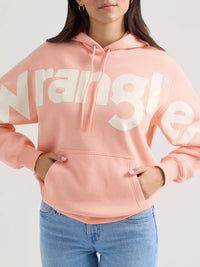 WRANGLER WOMENS BOLD LOGO HOODIE - PINK BUBBLE