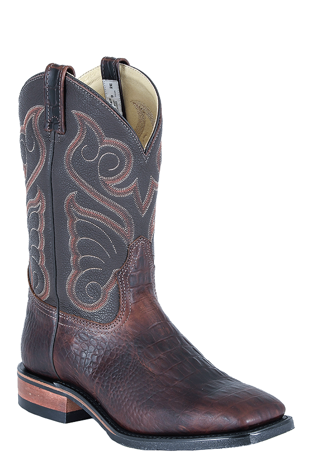 Canada West Mens Brown Croc Western Boot