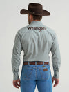 WRANGLER MENS LOGO SNAP SHIRT - PEACOCK