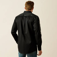 ARIAT MENS TEAM LOGO TWILL FITTED SHIRT - BLACK