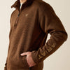 ARIAT MENS CALDWELL LOGO 1/4 ZIP SWEATER - CARAFE