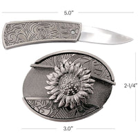 SUNFLOWER DESIGN BELT BUCKLE