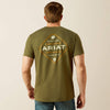 ARIAT MENS ROPED DIAMOND TEE SHIRT - MILITARY HEATHER