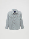 WRANGLER BOYS LOGO WESTERN SNAP SHIRT - PEACOCK