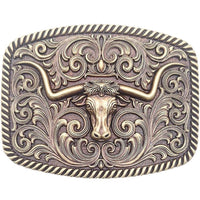 LONGHORN BULL BELT BUCKLE WESTERN DESIGN