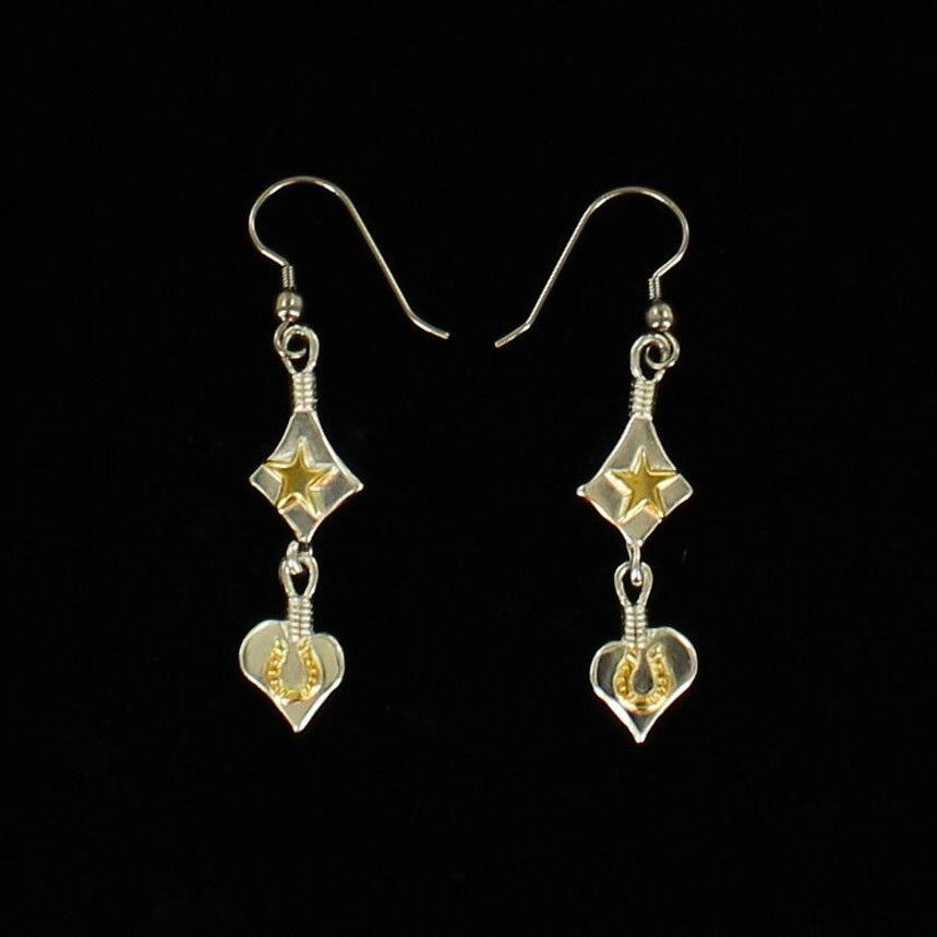 BLAZIN ROXX TWO TONED DANGLE EARRINGS