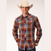 ROPER MENS PLAID WITH LONGHORN EMBROIDERY