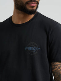 WRANGLER MENS COWBOY BACK GRAPHIC TEE - JET BLACK