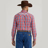 WRANGLER MENS LOGO SNAP SHIRT - APPLE PLAID