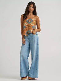 WRANGLER WOMENS BANDANA SPAGETTI TANK - BROWN