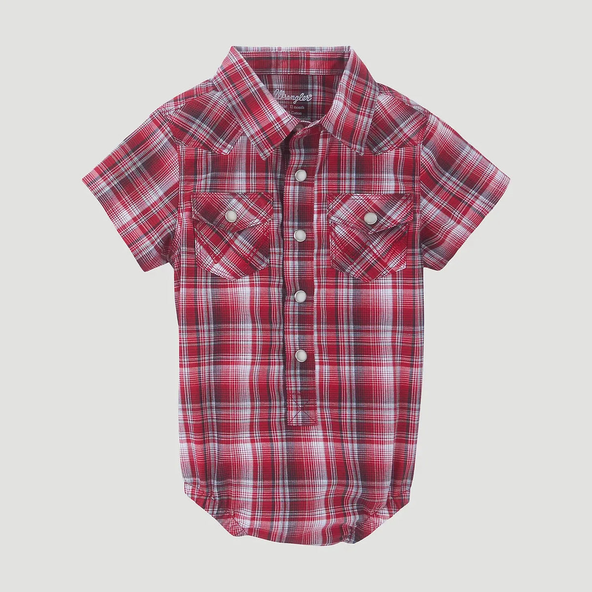 WRANGLER BOYS SHORT SLEEVE BODYSUIT - CANDY RED