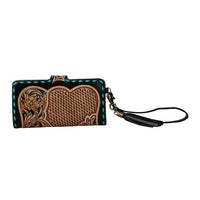 MYRA SANTA FE HAND TOOLED WRISTLET WALLET