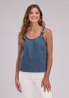 ROPER WOMENS DENIM TANK WITH BUCKLE STRAPS